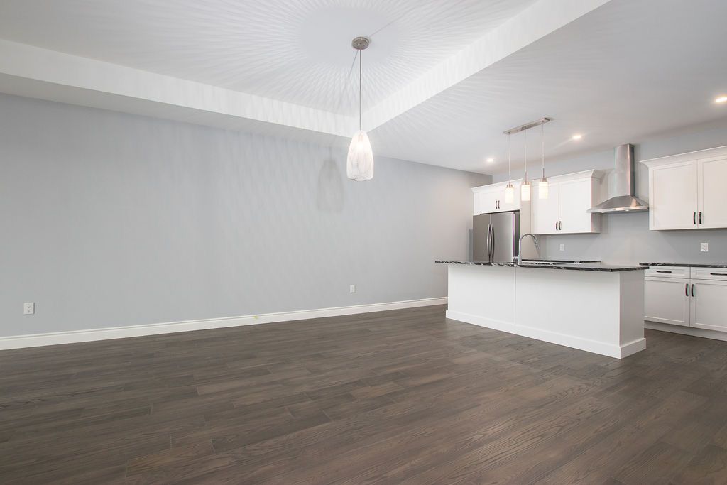 Open living space viewed from the kitchen
