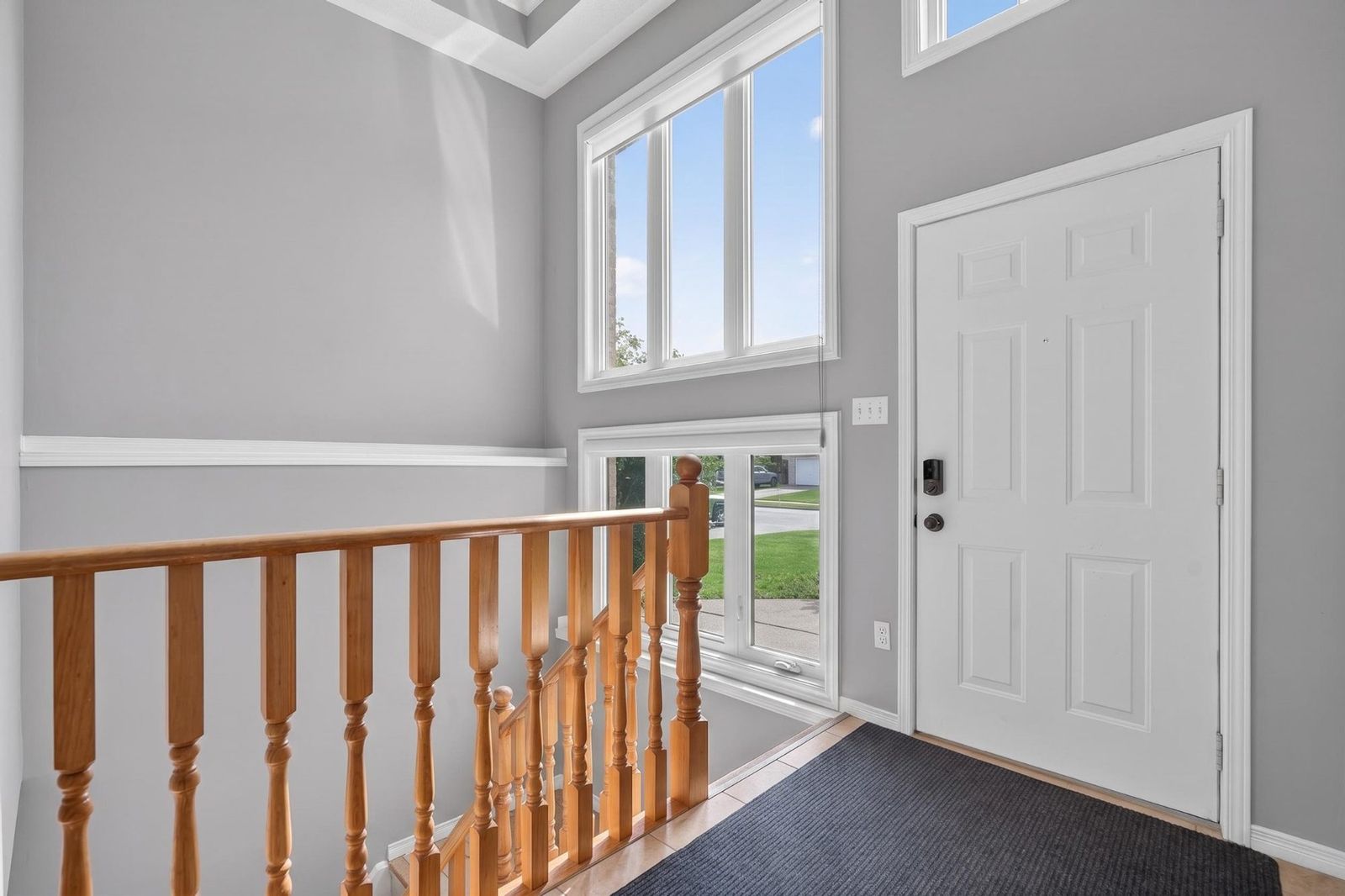 Entry hallway with large windows