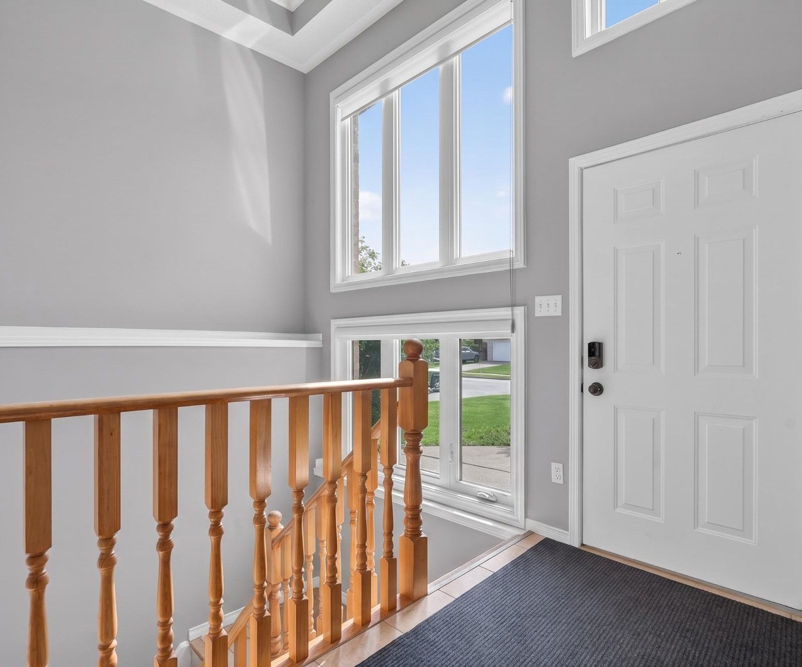 Entry hallway with large windows