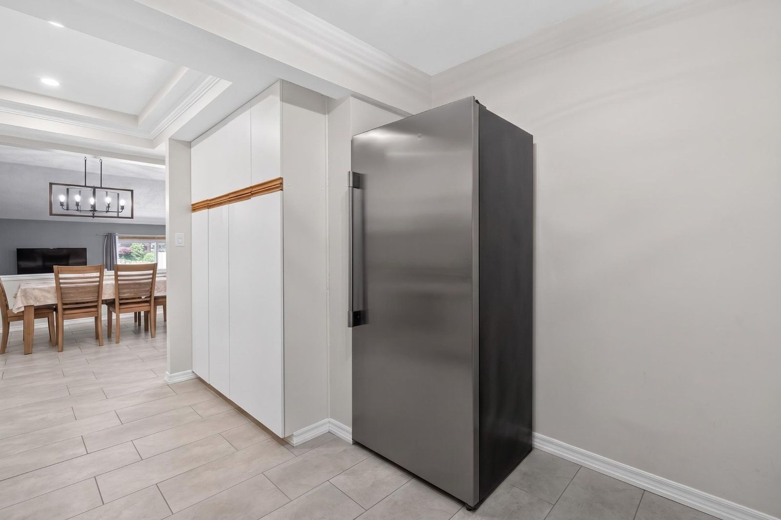 Kitchen - refrigerator and pantry cabinets