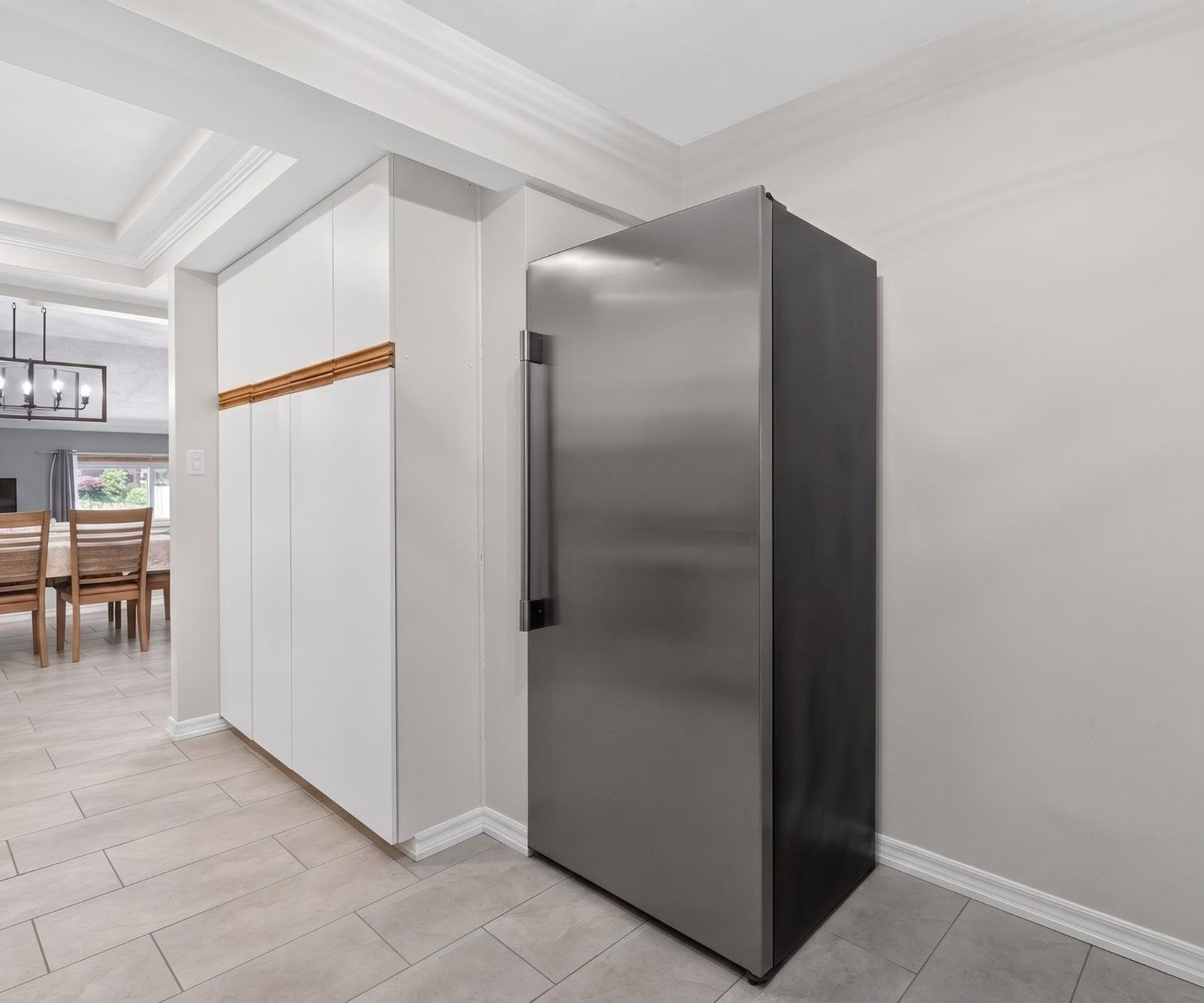 Kitchen - refrigerator and pantry cabinets