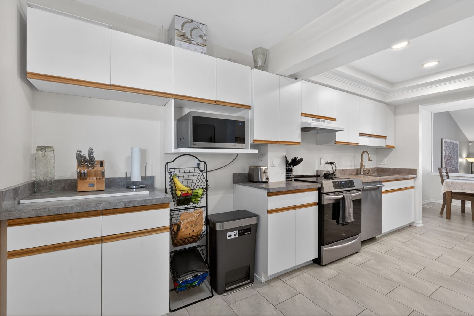 Kitchen appliances and cabinetry detail
