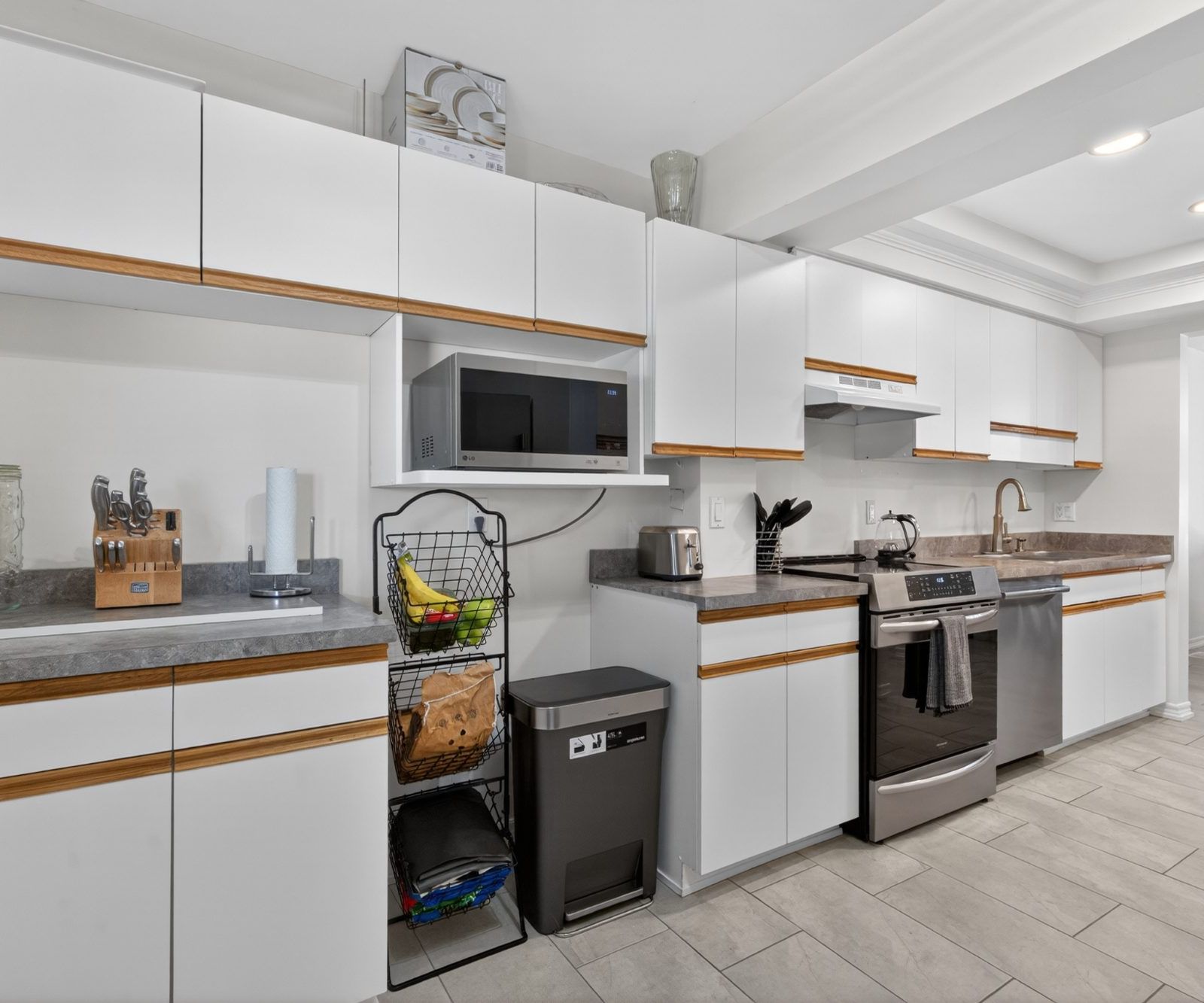 Kitchen appliances and cabinetry detail
