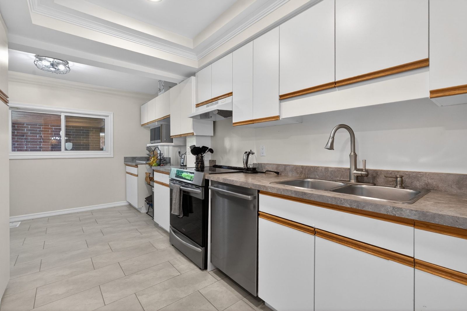 Kitchen - full view with stainless appliances