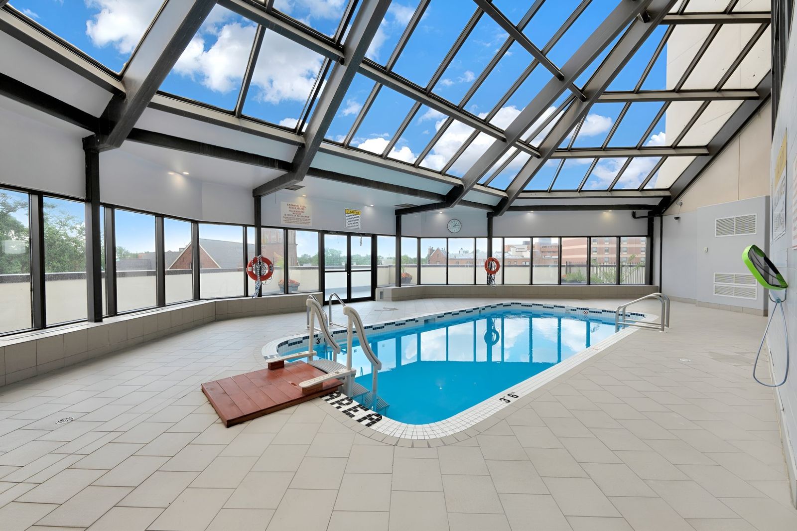 Indoor swimming pool with skylight