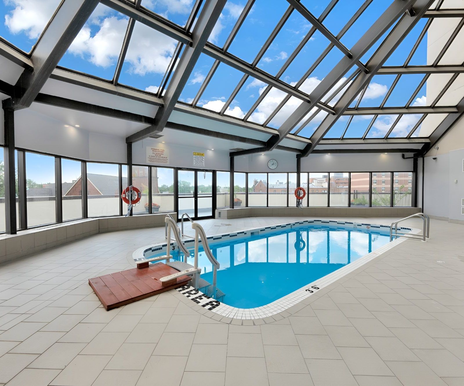 Indoor swimming pool with skylight